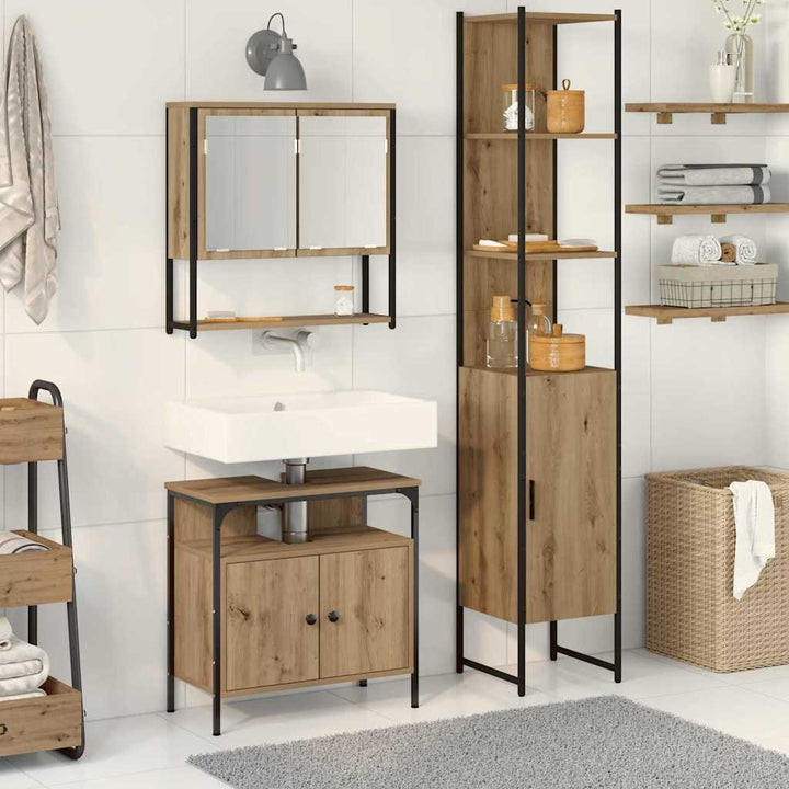Badeværelsesmøbel sæt Andet 3 pcs artisan eg 33 x 33 x 185.5 cm
