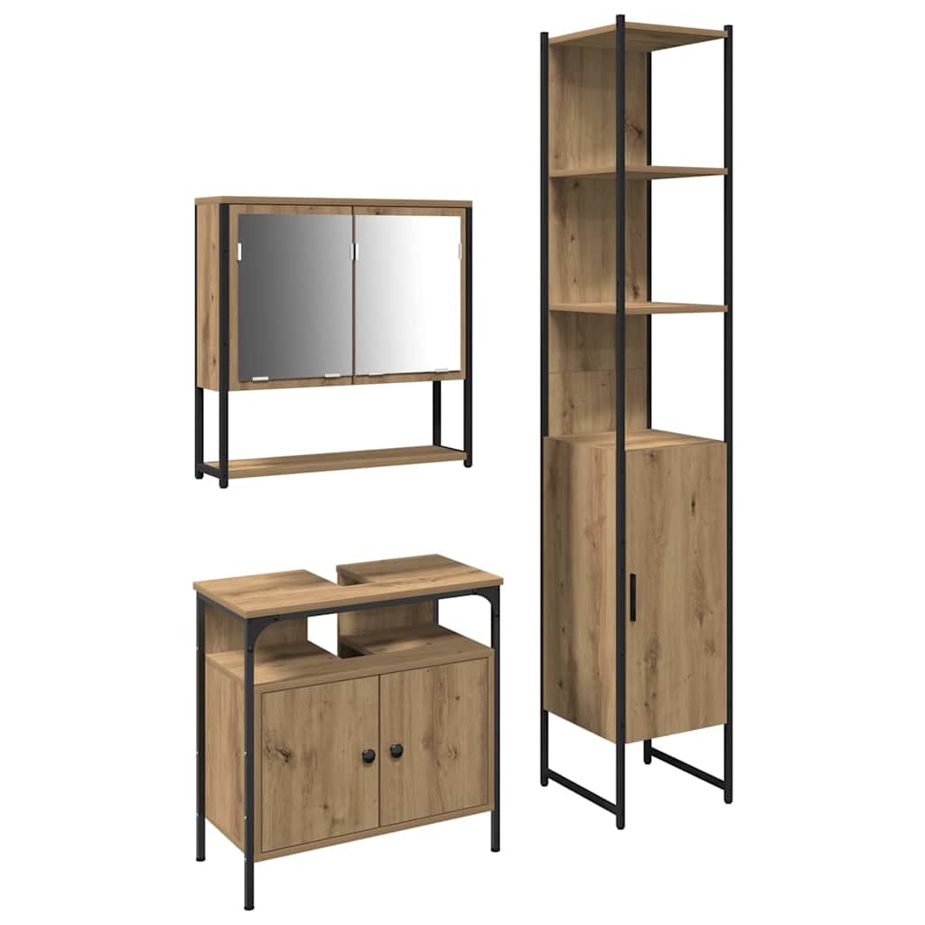 Badeværelsesmøbel sæt Andet 3 pcs artisan eg 33 x 33 x 185.5 cm