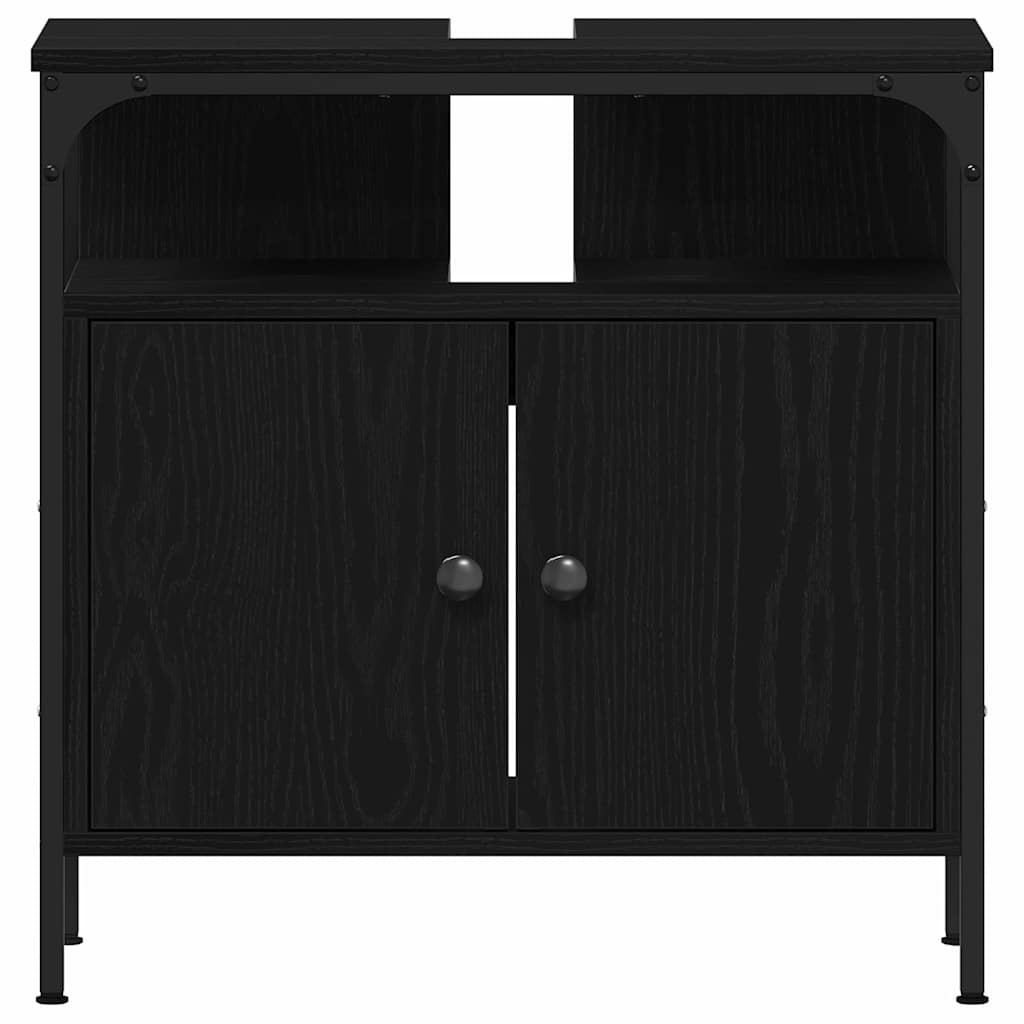 Badeværelsesmøbel sæt Andet 3 pcs Sort eg 33 x 33 x 185.5 cm