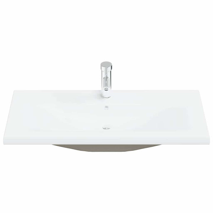Badeværelsesmøbel sæt med dør 4 pcs Sort eg 30 x 30 x 130 cm