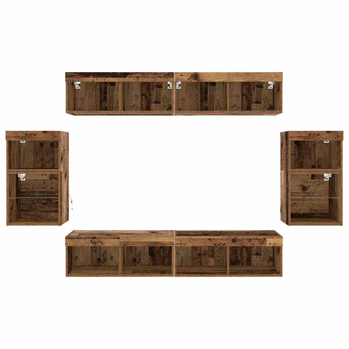 Underholdningscenter 8 pcs Gammelt træ 40 x 28.5 x 40 cm