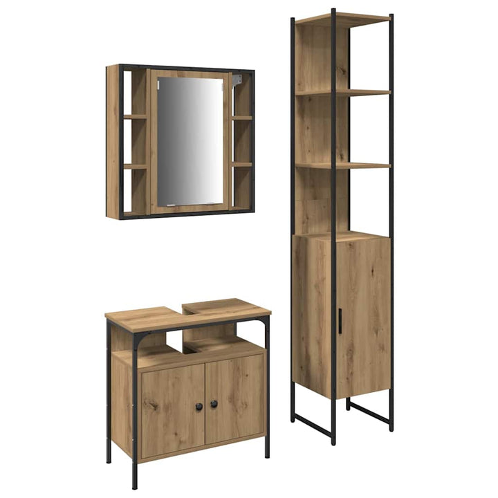 Badeværelsesskabsæt Andet 3 pcs artisan eg 33 x 33 x 185.5 cm