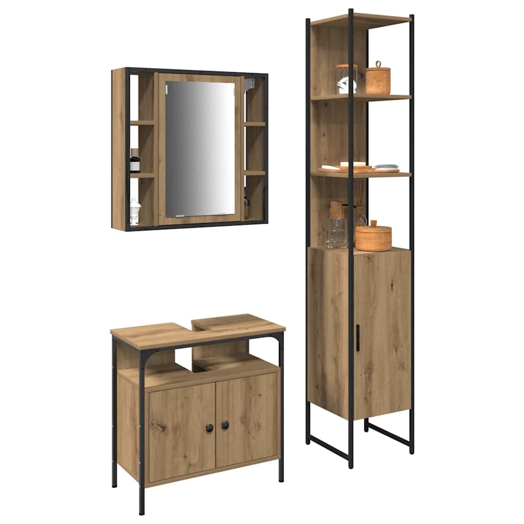 Badeværelsesskabsæt Andet 3 pcs artisan eg 33 x 33 x 185.5 cm