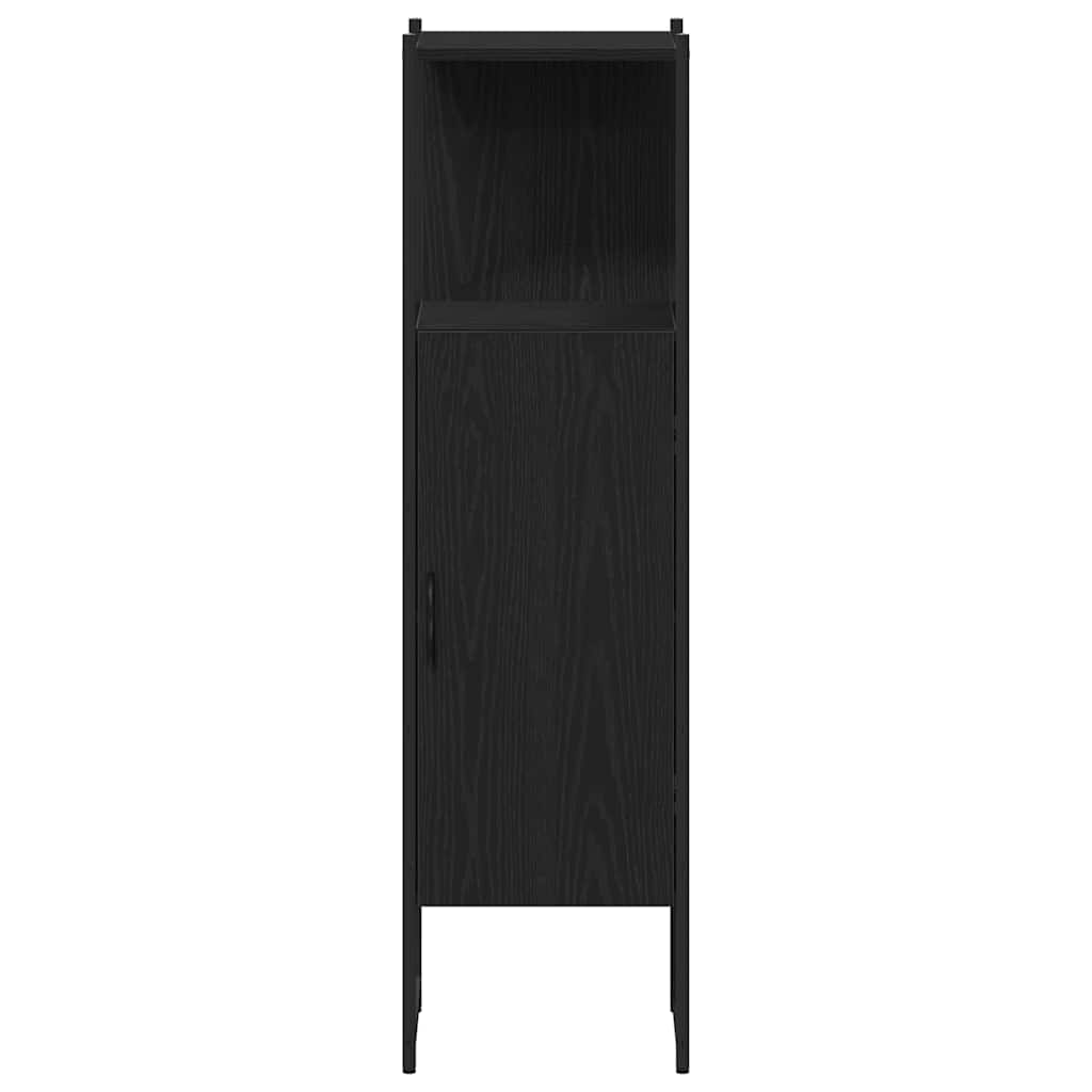 Badeværelsesmøbel sæt med dør 4 pcs Sort eg 33 x 33 x 185.5 cm