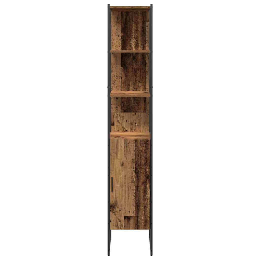 Badeværelsesmøbel sæt med dør 4 pcs Brun 33 x 33 x 185.5 cm