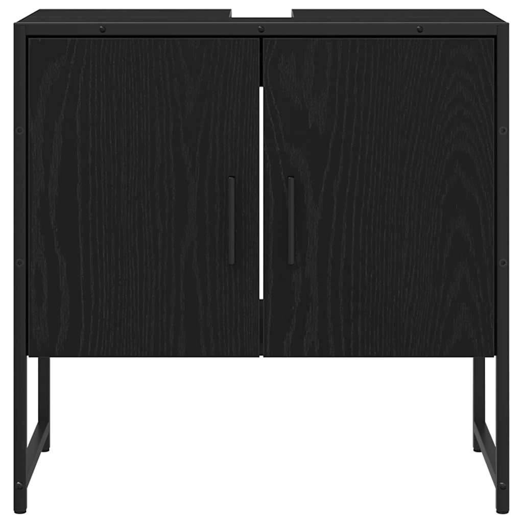 Badeværelsesmøbel sæt med dør 4 pcs Sort 33 x 33 x 185.5 cm