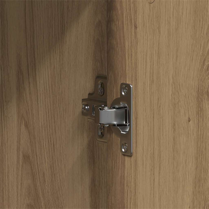 Badeværelsesmøbel sæt med dør 4 pcs Brun 33 x 33 x 185.5 cm
