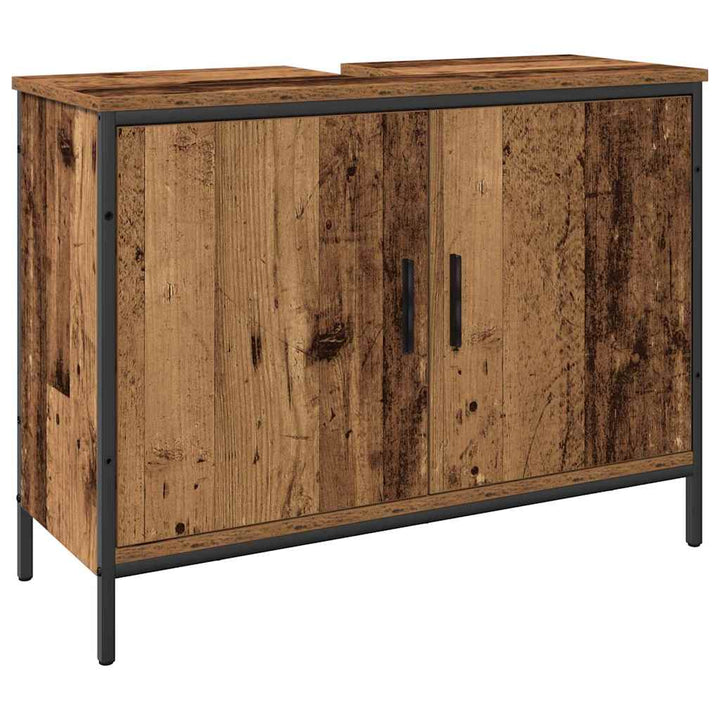 Badeværelsesmøbel sæt med dør 4 pcs Brun 33 x 33 x 185.5 cm