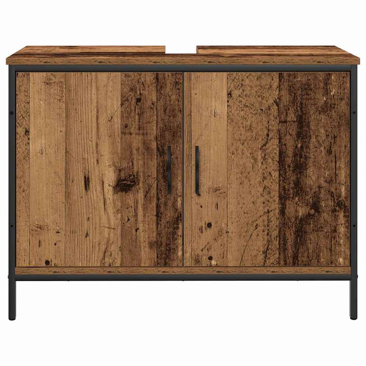 Badeværelsesmøbel sæt med dør 4 pcs Brun 33 x 33 x 185.5 cm