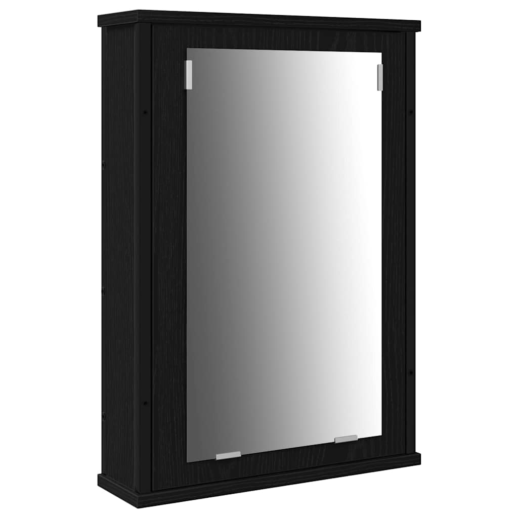 Badeværelsesmøbel sæt med dør 4 pcs Sort eg 33 x 33 x 185.5 cm