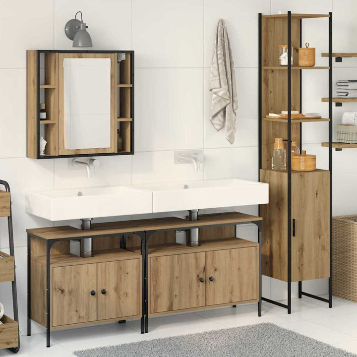 Badeværelsesskabsæt Andet 4 pcs artisan eg 33 x 33 x 185.5 cm