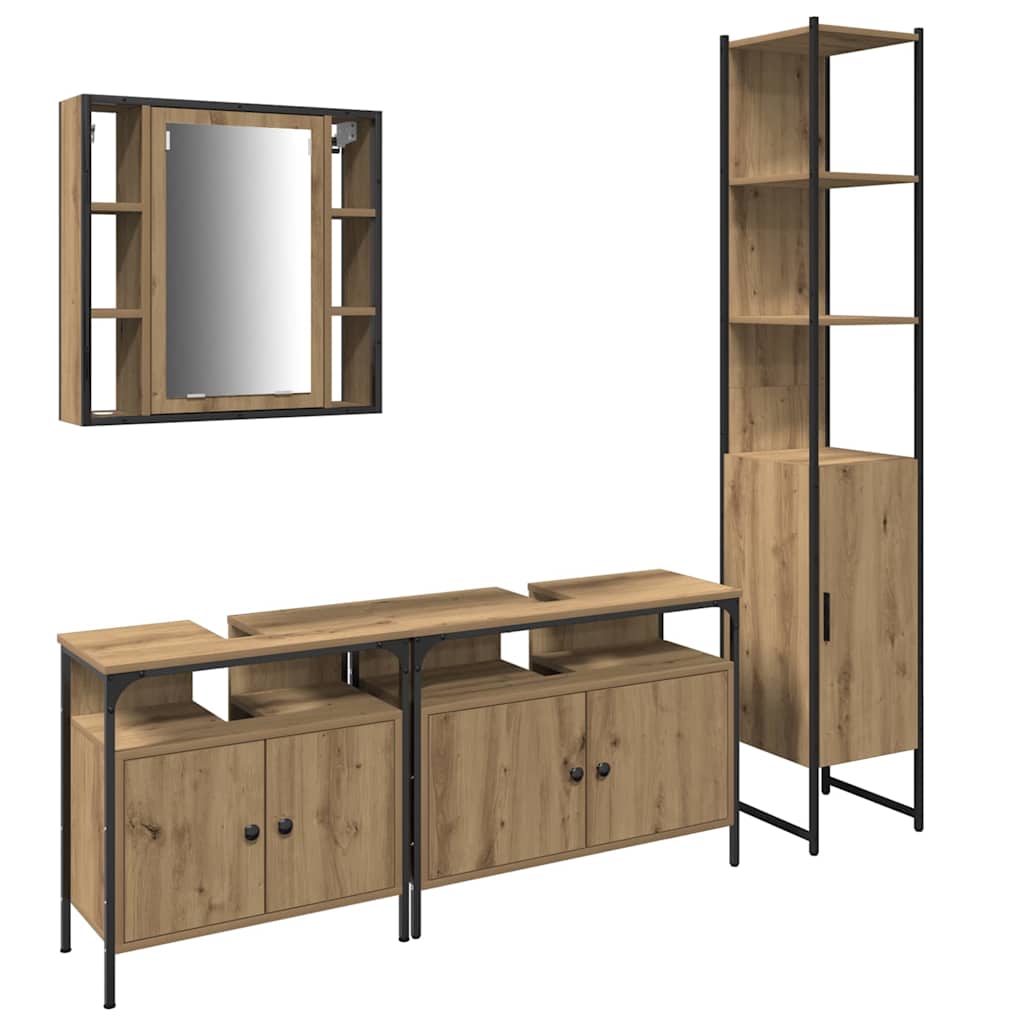 Badeværelsesskabsæt Andet 4 pcs artisan eg 33 x 33 x 185.5 cm
