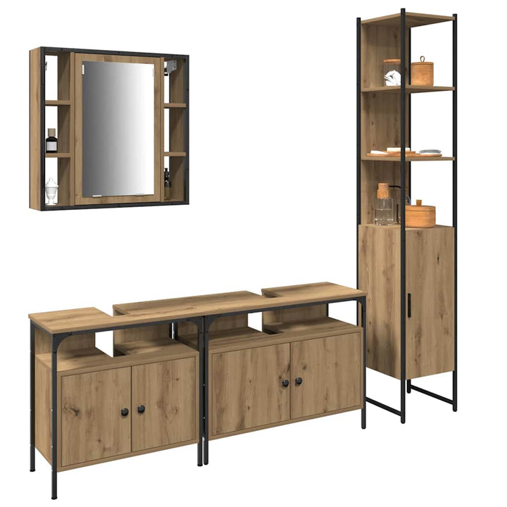 Badeværelsesskabsæt Andet 4 pcs artisan eg 33 x 33 x 185.5 cm