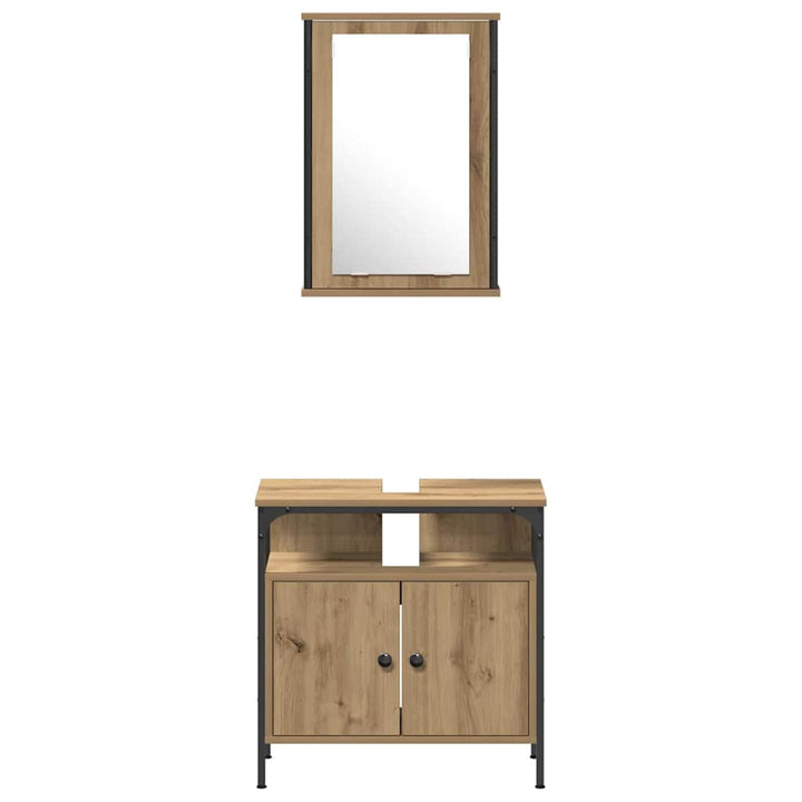 Badeværelsesmøbel sæt 4 pcs artisan eg 33 x 33 x 185.5 cm