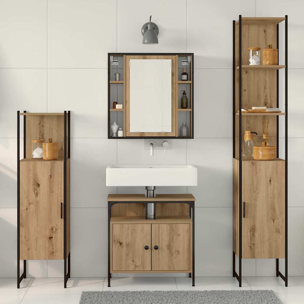 Badeværelsesskabsæt Andet 4 pcs artisan eg 33 x 33 x 185.5 cm