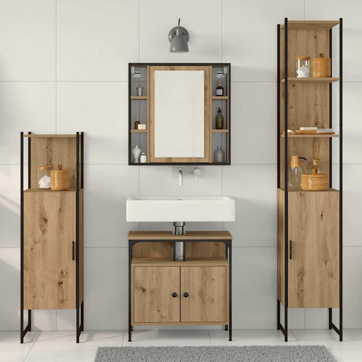 Badeværelsesskabsæt Andet 4 pcs artisan eg 33 x 33 x 185.5 cm