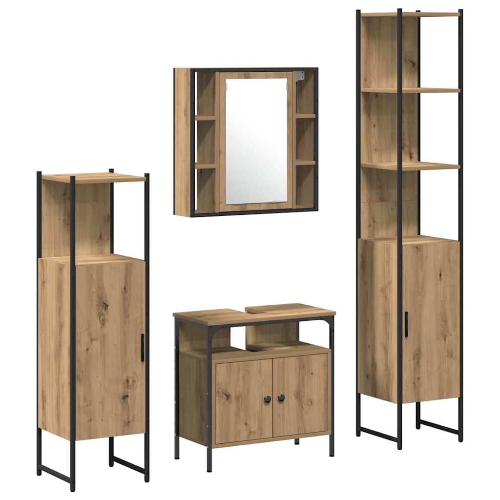 Badeværelsesskabsæt Andet 4 pcs artisan eg 33 x 33 x 185.5 cm