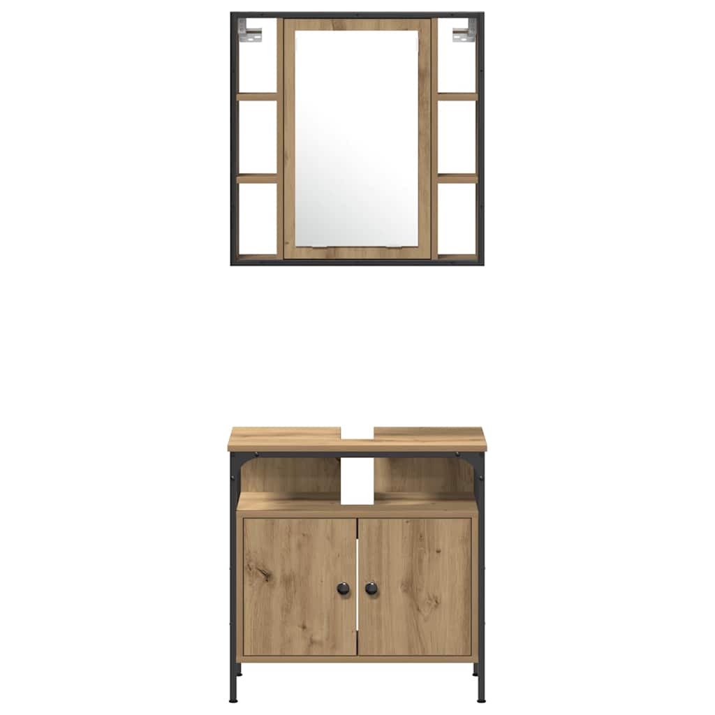 Badeværelsesskabsæt Andet 4 pcs artisan eg 33 x 33 x 185.5 cm
