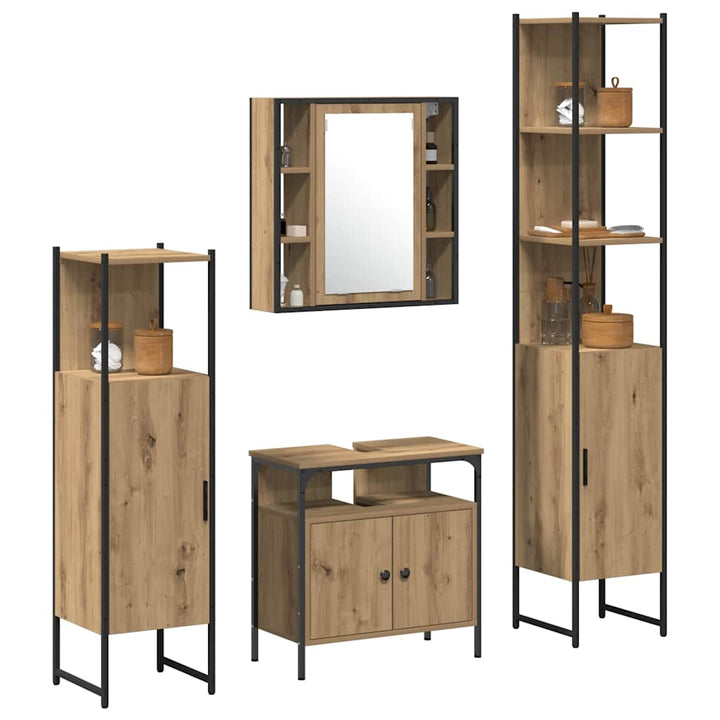 Badeværelsesskabsæt Andet 4 pcs artisan eg 33 x 33 x 185.5 cm
