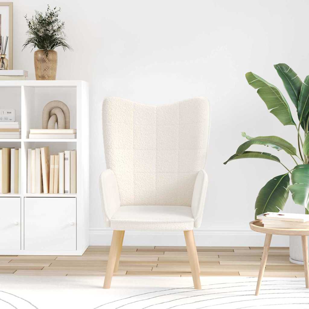 Afslappende stol Creme 62 x 67 x 95,5 cm Stof