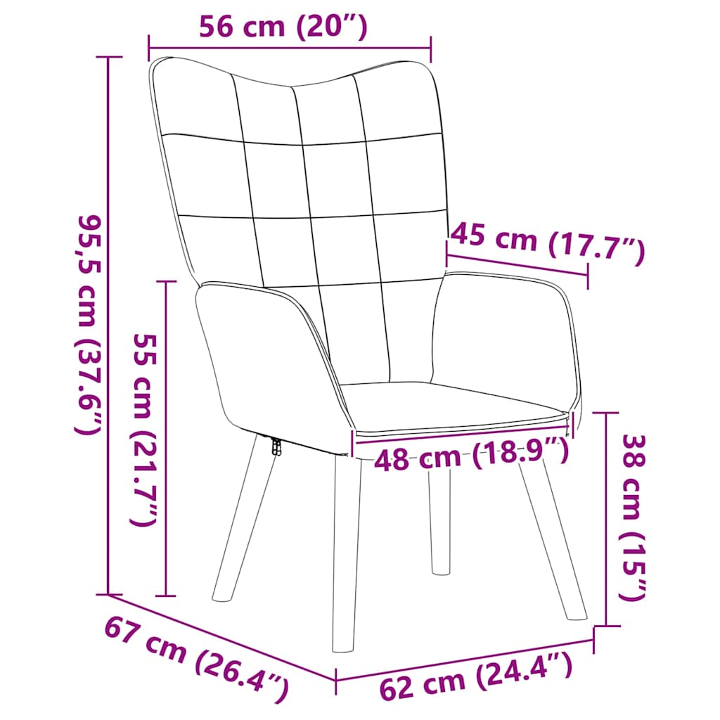 Afslappende stol Creme 62 x 67 x 95,5 cm Stof