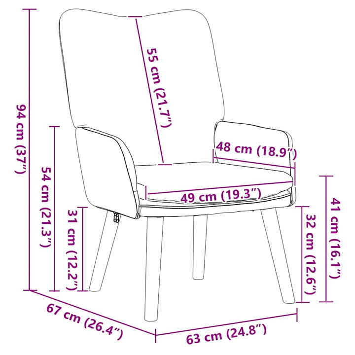 Afslappende stol Creme 63 x 67 x 94 cm Stof