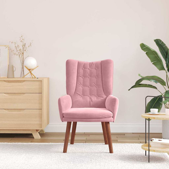 Afslappende stol Lyserød 63 x 67 x 94 cm Fløjl