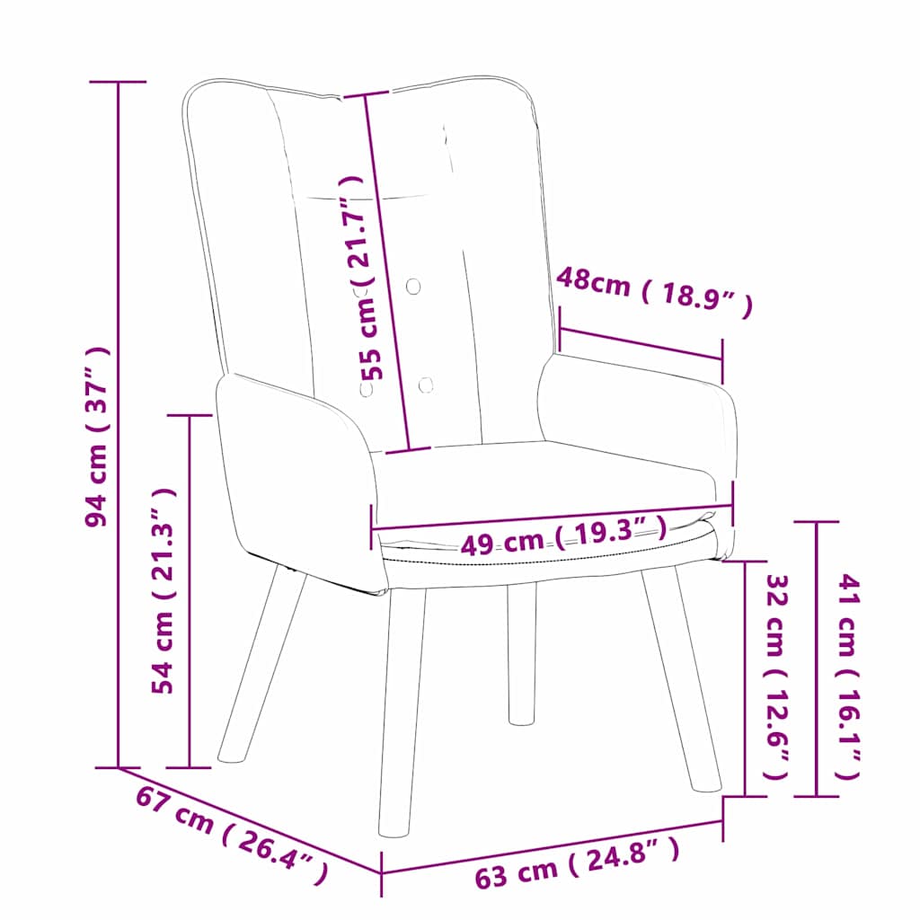 Afslappende stol Creme 63 x 67 x 94 cm Stof