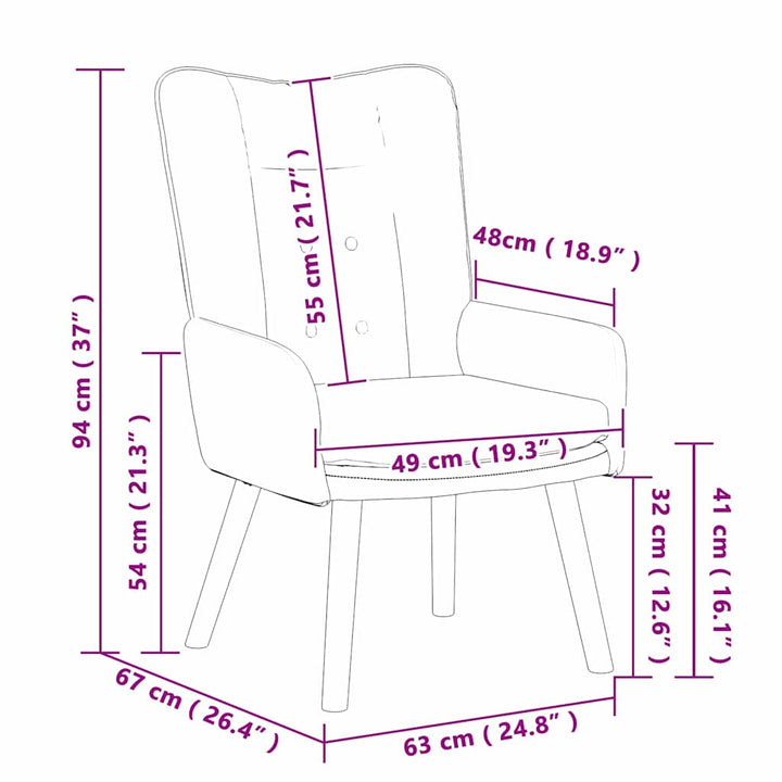 Afslappende stol Creme 63 x 67 x 94 cm Stof
