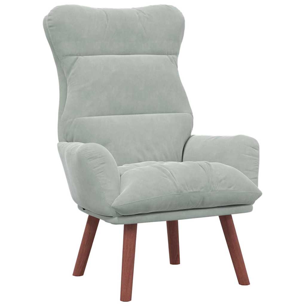 Afslappende stol Lysegrå 69 x 74 x 93 cm Fløjl