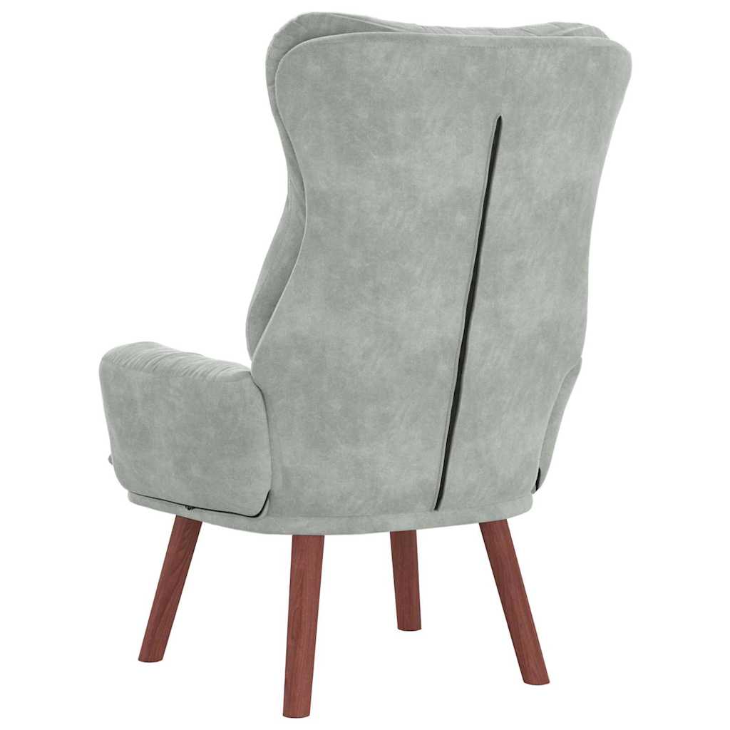 Afslappende stol Lysegrå 69 x 74 x 93 cm Fløjl
