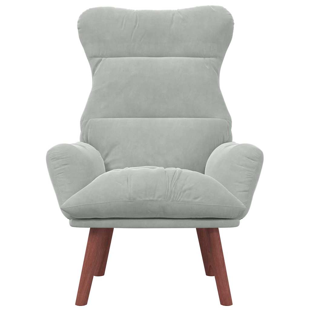 Afslappende stol Lysegrå 69 x 74 x 93 cm Fløjl