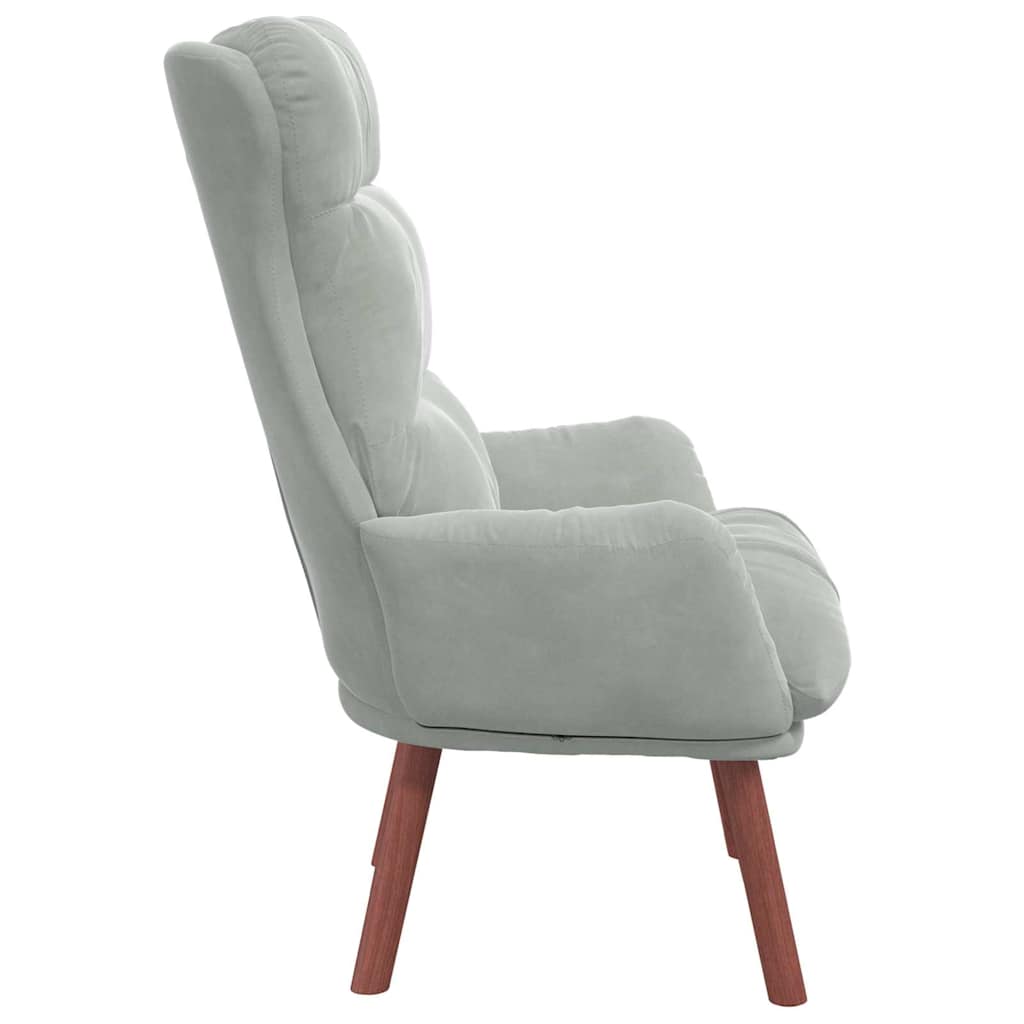 Afslappende stol Lysegrå 69 x 74 x 93 cm Fløjl