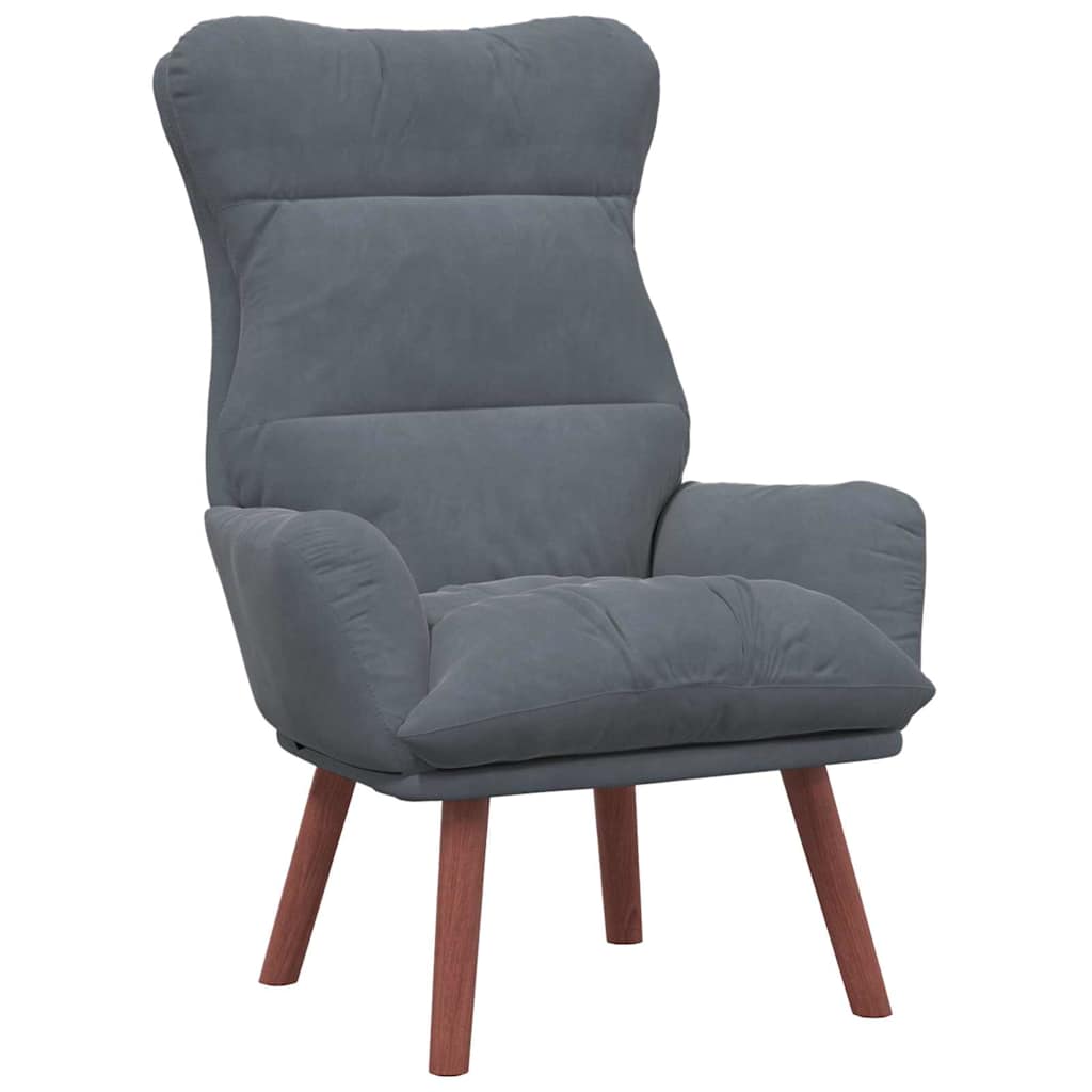 Afslappende stol Mørkegrå 69 x 74 x 93 cm Fløjl