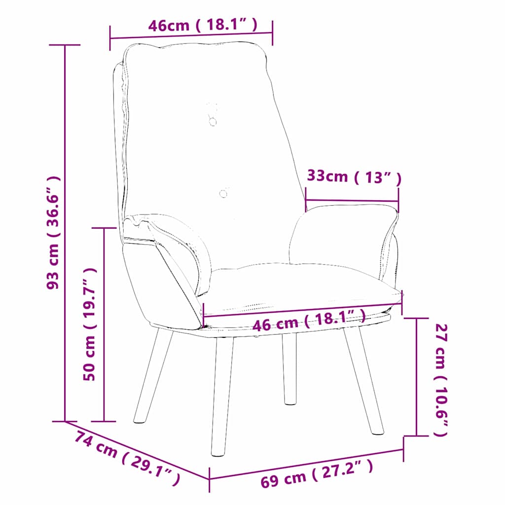 Afslappende stol Beige 69 x 74 x 93 cm Stof