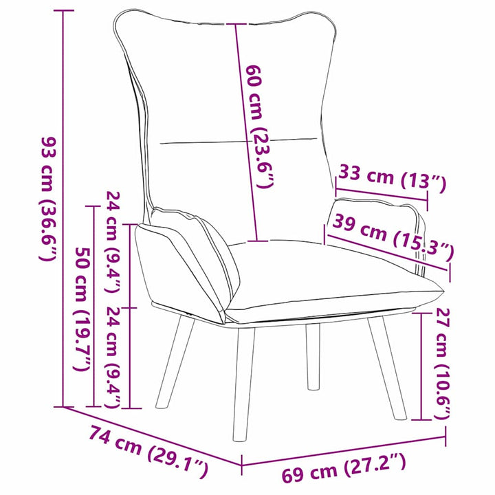 Afslappende stol Creme 69 x 74 x 93 cm Stof