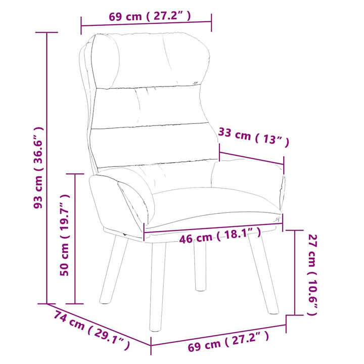 Afslappende stol Creme 69 x 74 x 93 cm Stof