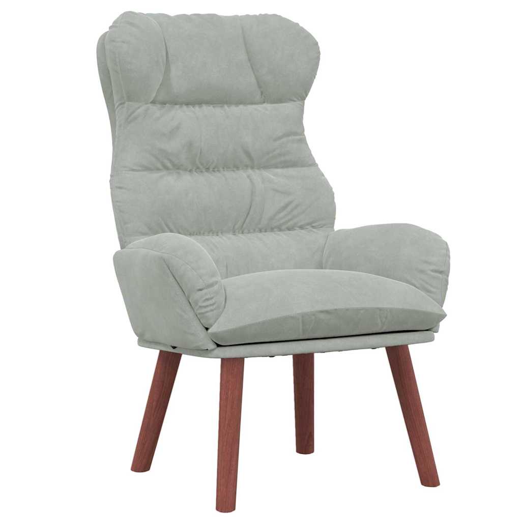 Afslappende stol Lysegrå 69 x 74 x 93 cm Fløjl