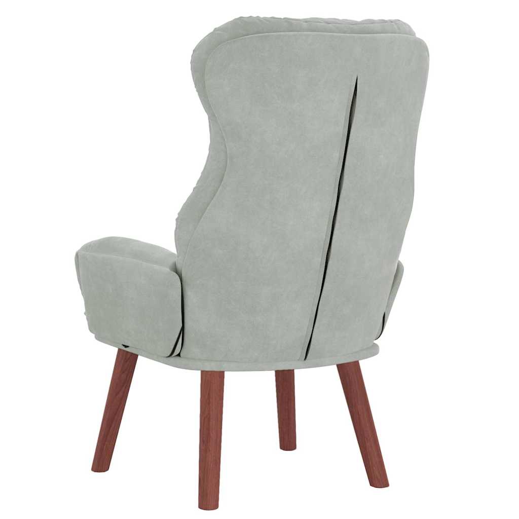 Afslappende stol Lysegrå 69 x 74 x 93 cm Fløjl