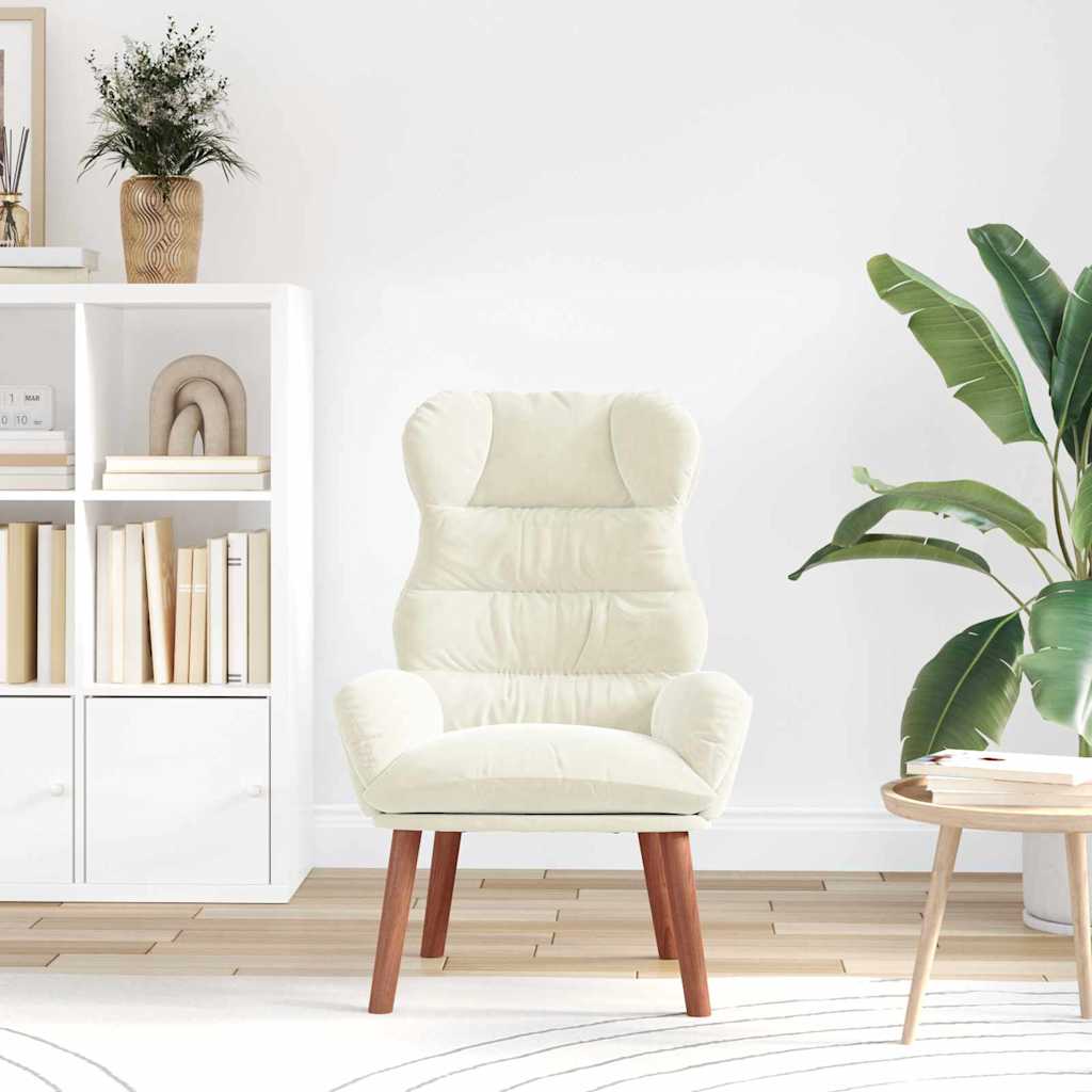 Afslappende stol Creme 69 x 74 x 93 cm Fløjl