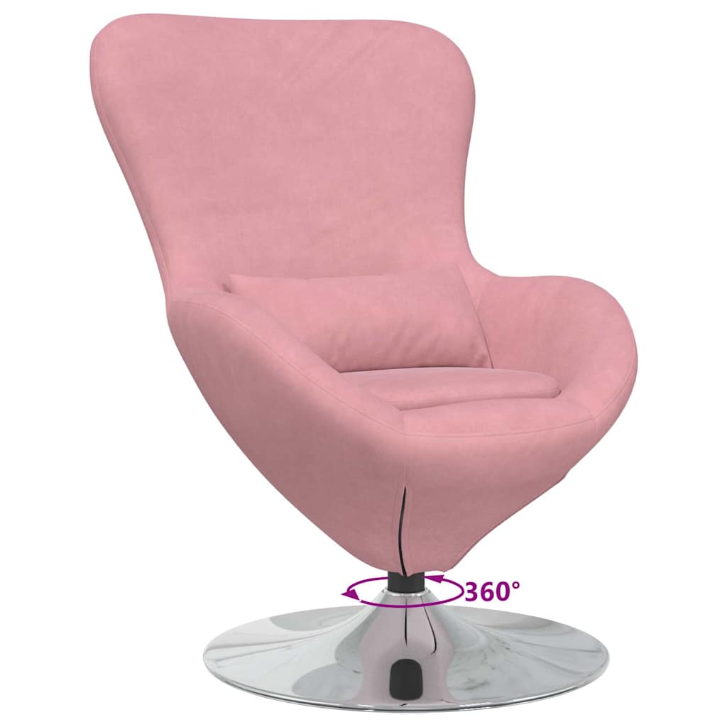 Æggestol Lyserød 63 x 73 x 90 cm Fløjl