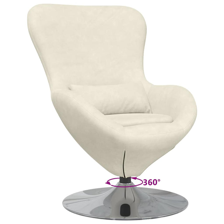 Æggestol Creme 63 x 73 x 90 cm Fløjl