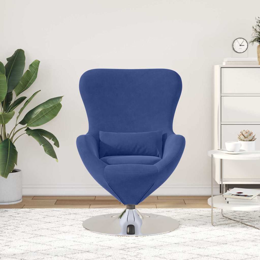 Æggestol Politi blå 63 x 73 x 90 cm Fløjl