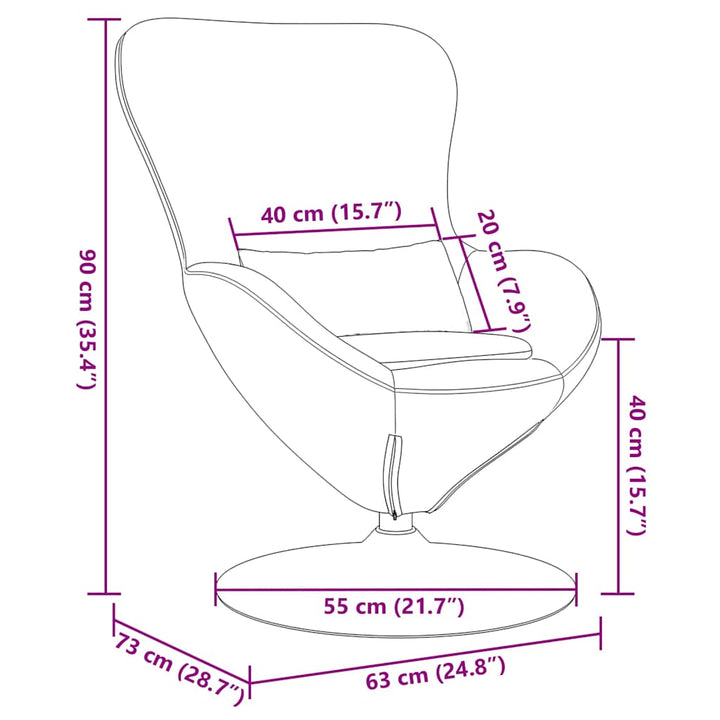 Æggestol Creme 63 x 73 x 90 cm Stof