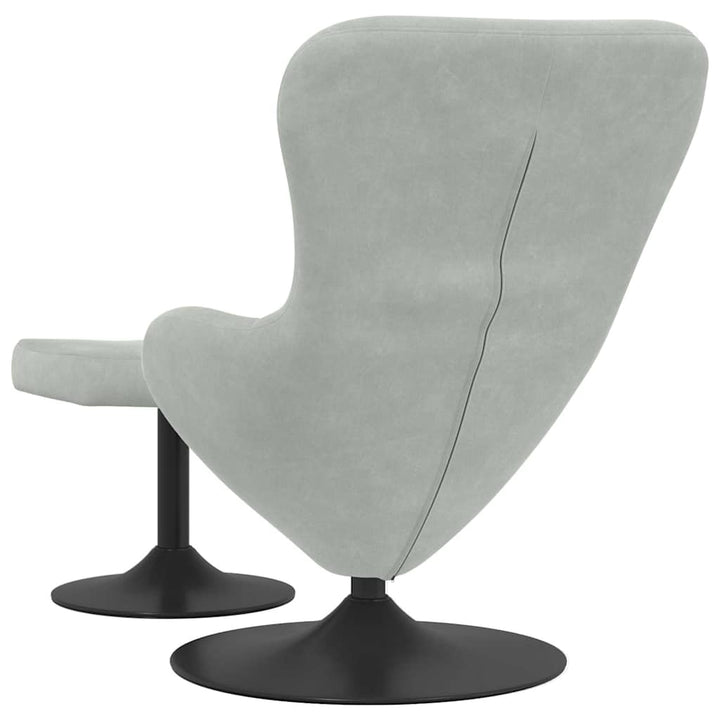 Æg Stol med Fodskammel Lysegrå 63 x 73 x 90 cm Fløjl