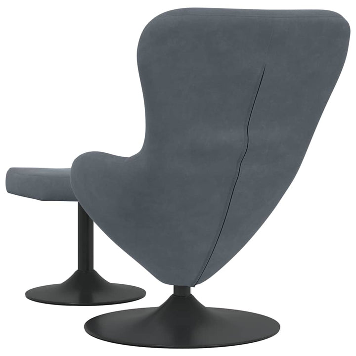 Æg Stol med Fodskammel Mørkegrå 63 x 73 x 90 cm Fløjl