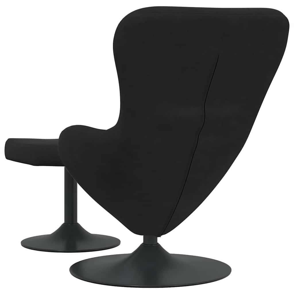 Æg Stol med Fodskammel Sort 63 x 73 x 90 cm Fløjl