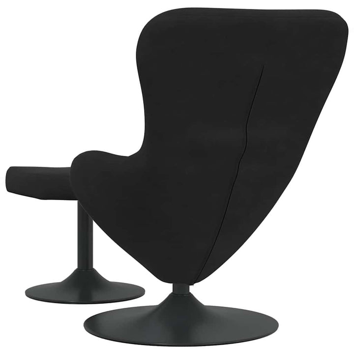 Æg Stol med Fodskammel Sort 63 x 73 x 90 cm Fløjl