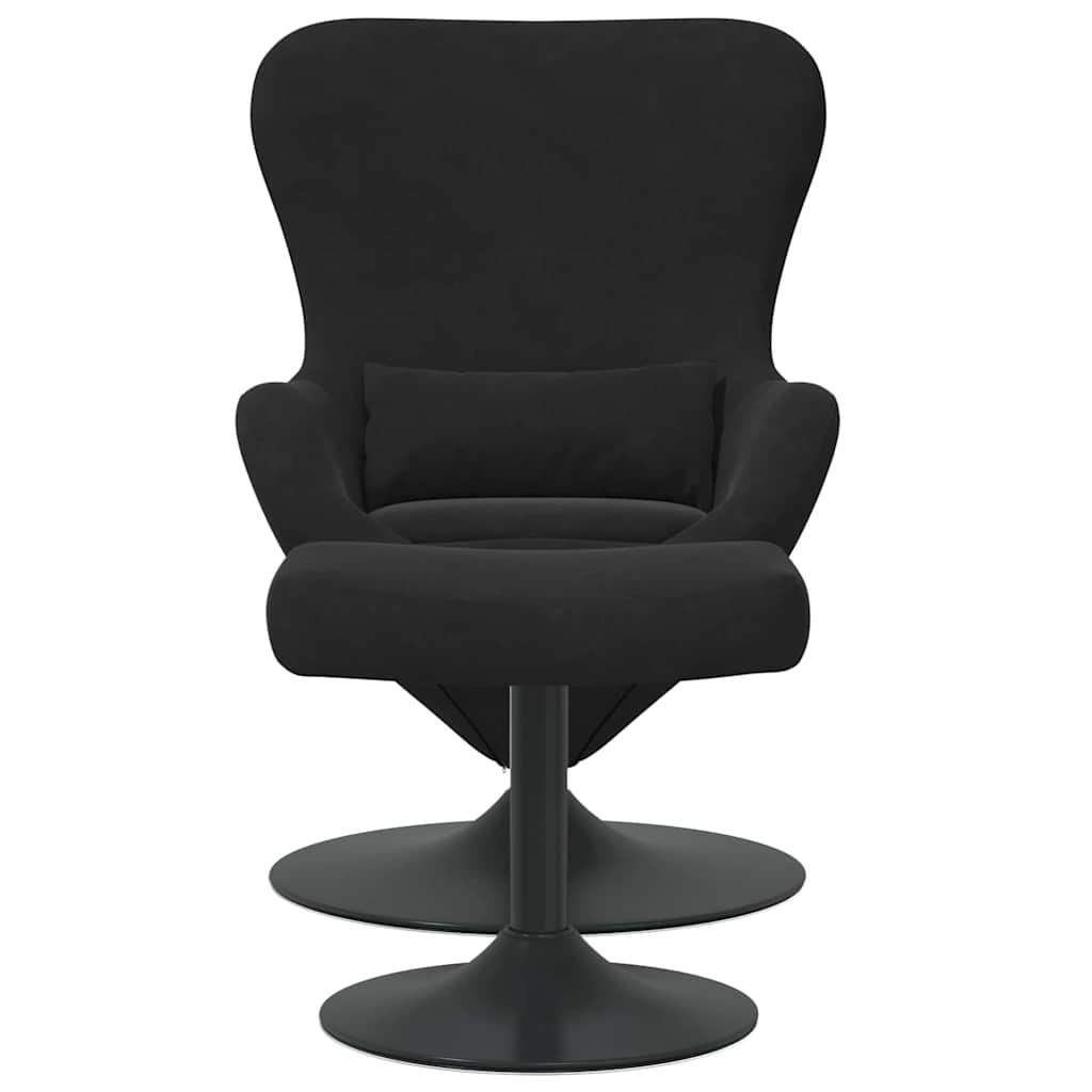 Æg Stol med Fodskammel Sort 63 x 73 x 90 cm Fløjl