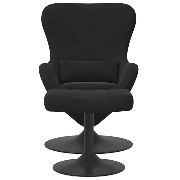 Æg Stol med Fodskammel Sort 63 x 73 x 90 cm Fløjl